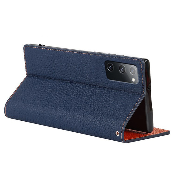 Husă din piele pentru Samsung Galaxy S20 FE, ERBORD Grain Leather, albastru închis