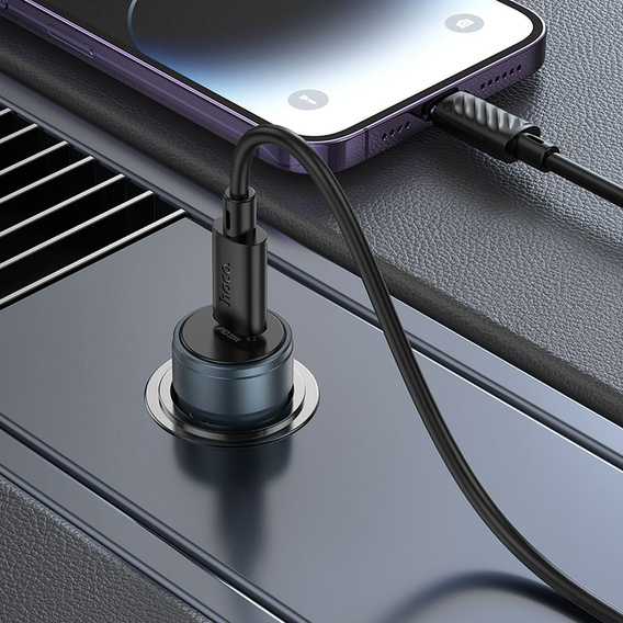 Încărcător auto Hoco Z57 USB-C QC3.0 PD 30W + cablu USB-C către Lightning