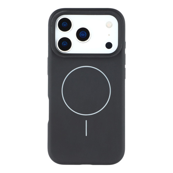 Manșon din silicon pentru iPhone 17 Pro Max, pentru MagSafe, antișoc, negru