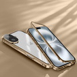Husa pentru iPhone 16, Magnetic Dual Glass, de aur