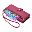 Cu clapetă pentru Samsung Galaxy S25, Wallet Zipper Pocket, roșu