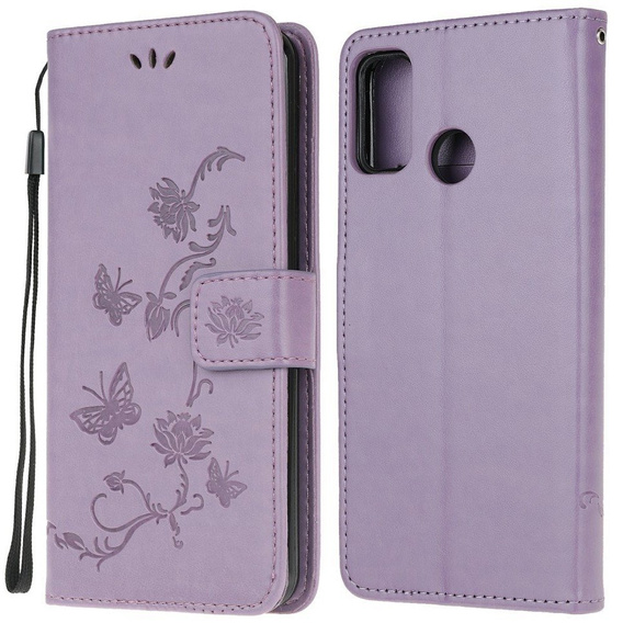 Cu clapetă pentru Motorola Moto G10 / G30, Butterfly, albastru
