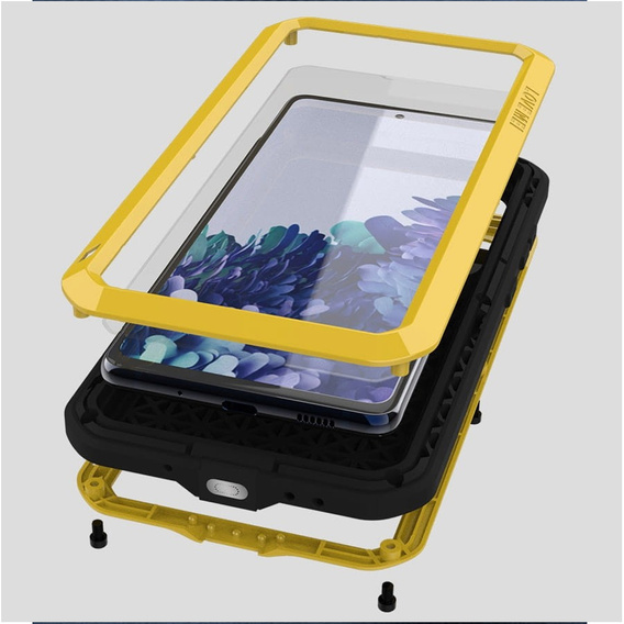 Love Mei Huse pentru Samsung Galaxy S20 FE 4G/5G, armored with glass, galben