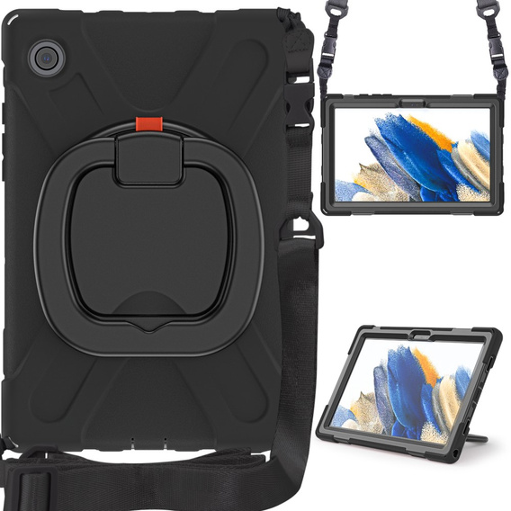 Husă pentru copii pentru Samsung Galaxy Tab A8 10.5 SM-X200 SM-X205, blindată cu curea, albastru