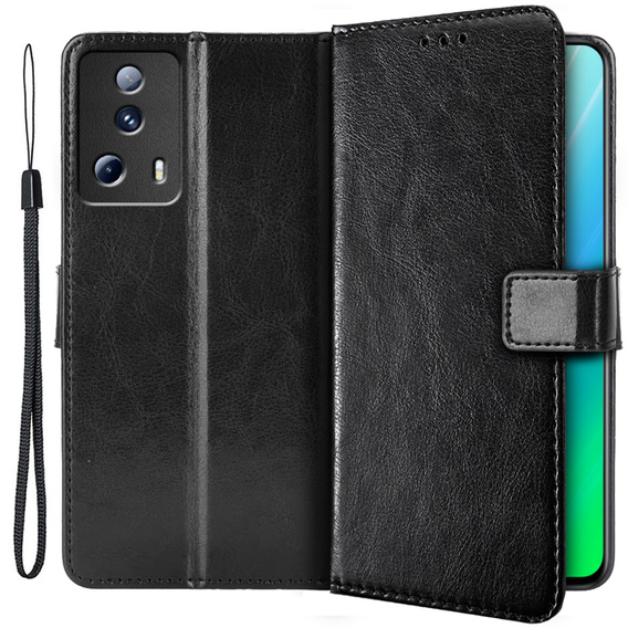Cu clapetă pentru Xiaomi 13 Lite, Crazy Horse Wallet, negru