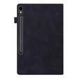 Husă pentru Samsung Galaxy Tab S10 FE+ Plus, Classic, cu spațiu pentru stylus, negru