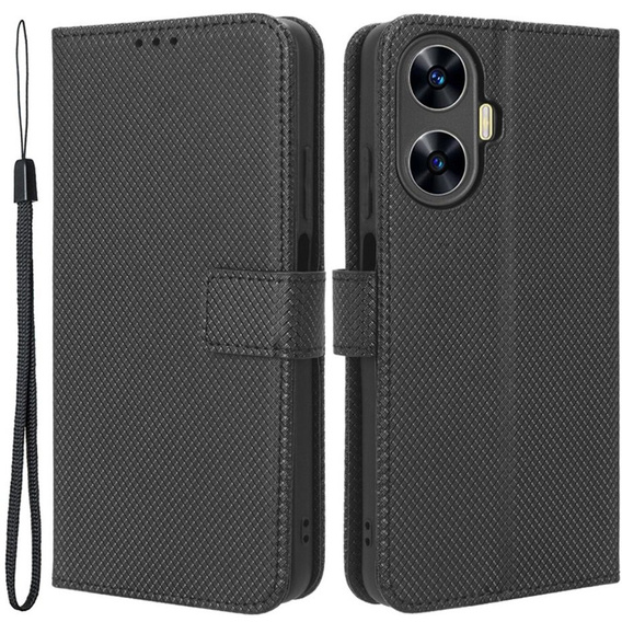 Cu clapetă pentru Realme C55, Wallet, Smart Magnet, negru