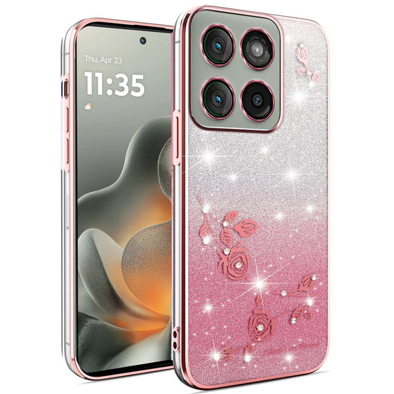 Husă Glitter Flower pentru Motorola Edge 70