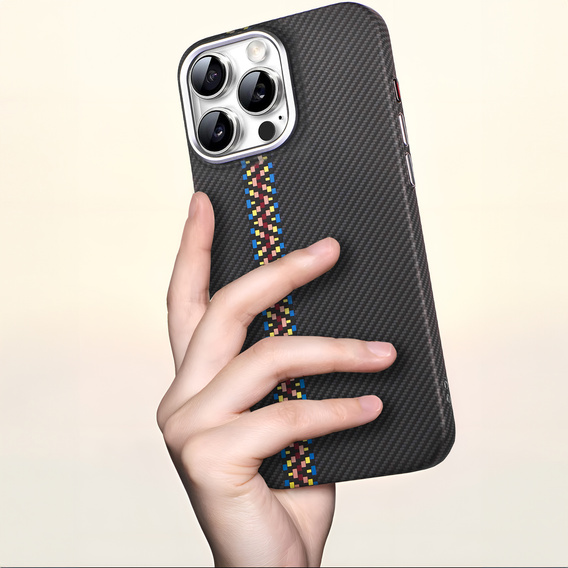 Carcasa pentru iPhone 15 Pro Max, Carbon Fiber MagSafe, negru