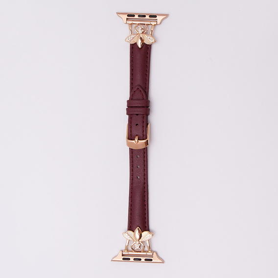 Curea din piele pentru Apple Watch 1/2/3/4/4/5/6/6/7/8/SE/Ultra 42/44/45/49mm, maroon