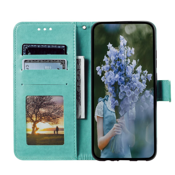 Cu clapetă pentru Xiaomi Redmi A3, Mandala, verde