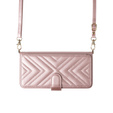 Carcasă cu clapetă pentru Samsung Galaxy S25 Edge, Crossbody Leather Wallet, roz