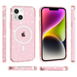 Huse pentru iPhone 14, Dropproof MagSafe Glitter, roz