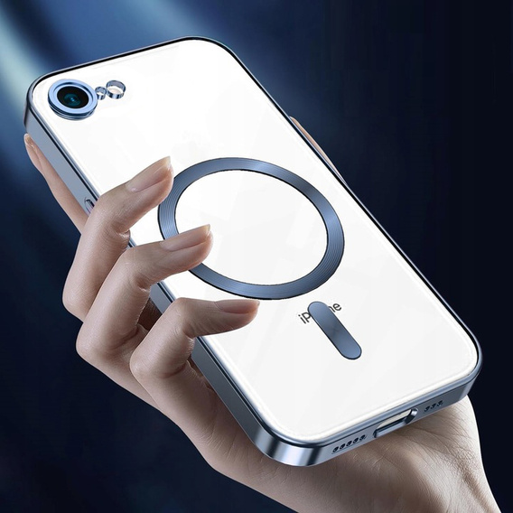 Husă pentru iPhone 16E, Electro MagSafe, albastru + Sticlă pentru ecran