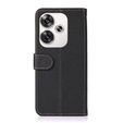 KHAZNEH RFID caz pentru Xiaomi Poco F6, Litchi Texture, negru