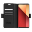 Husă pentru Xiaomi Redmi Note 13 Pro 4G / Xiaomi Redmi Note 14S / Xiaomi Poco M6 Pro 4G, ERBORD Glossy Litchi, portofel cu clapetă, negru