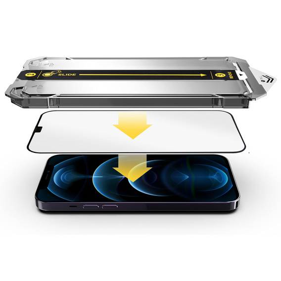 2x Sticlă temperată pentru iPhone 12 Pro Max, ERBORD Easy App Full Screen Protector