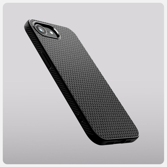 Carcasa Spigen pentru iPhone 16E, Liquid Air, negru + 9H Tempered Glass