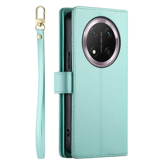 Cu clapetă pentru Honor Magic 7 Lite, Wallet Zipper Pocket, de mentă