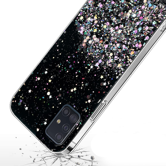Huse pentru Samsung Galaxy A51 4G, Glittery, negru