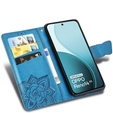 Carcasă flip pentru Oppo Reno 14, Butterfly, portofel, albastru