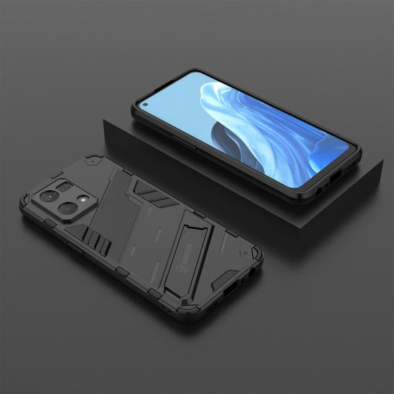 Husa pentru Oppo Reno7 4G, Military kickstand, albastru