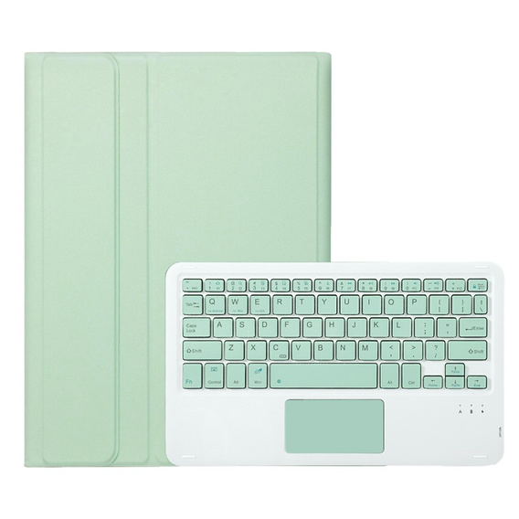 Carcasă + tastatură Samsung Galaxy Tab A9+, Leather Pen Slot TouchPad, verde deschis