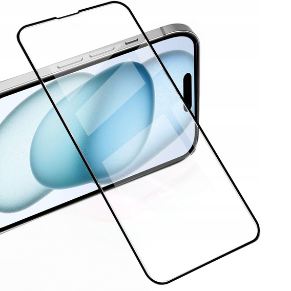 2x sticlă călită pentru iPhone 15, ERBORD 3D pentru întregul display