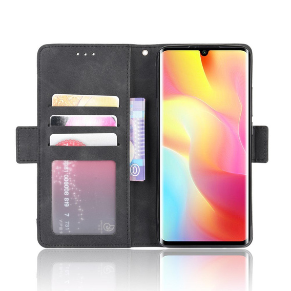 Cu clapetă pentru Xiaomi Mi Note 10 Lite, Card Slot, negru