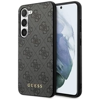 GUESS Huse pentru Samsung Galaxy S24+ Plus, 4G Metal Gold Logo, gri