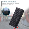 Husă cu clapetă pentru Samsung Galaxy S25 FE, Rhombus Crossbody Leather, negru