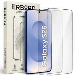 2x sticlă călită pentru Samsung Galaxy S24/S25, ERBORD 9H Hard Glass pe ecran