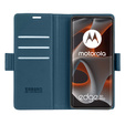 Husă pentru Motorola Edge 50 Pro, ERBORD Glossy Litchi, portofel cu clapetă, albastru
