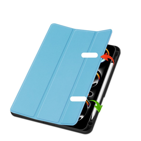 Husă pentru iPad Pro 11" 2024 (5 gen.), Smartcase cu spațiu pentru stylus, albastru