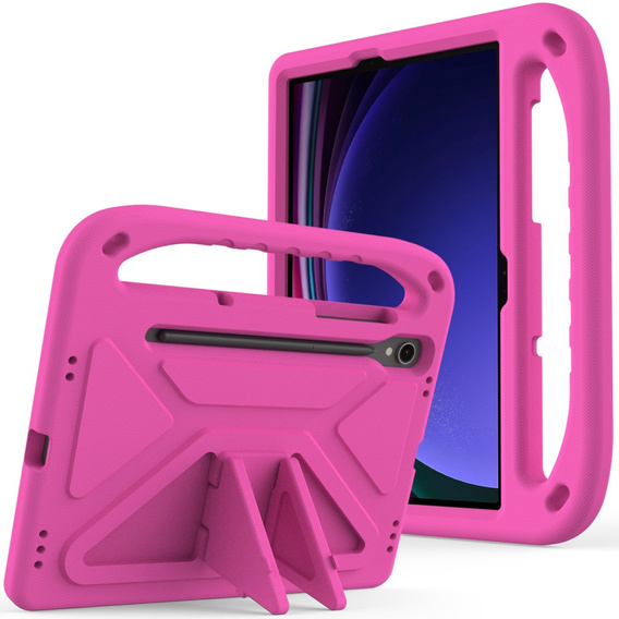 Husă pentru copii pentru Samsung Galaxy Tab S9 FE / S10 FE, cu mâner, roz
