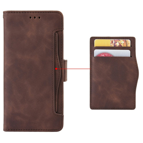 Cu clapetă pentru Oppo Reno 13F / Oppo Reno 13FS, Card Slot, maro