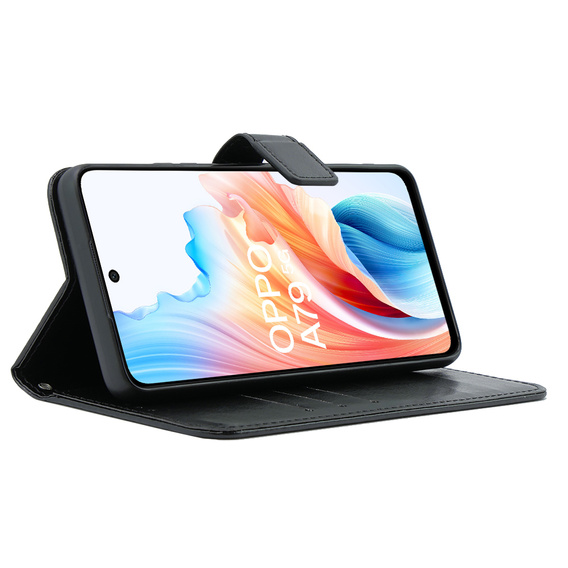 Cu clapetă pentru Oppo A79 5G, Crazy Horse Wallet, negru