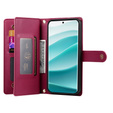 Cu clapetă pentru Xiaomi Redmi Note 14 Pro 5G / Poco X7 5G, Wallet Zipper Pocket, roșu