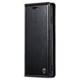 Carcasă flip CASEME pentru Samsung Galaxy S10+ Plus, Waxy Textured, negru