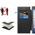 Cu clapetă pentru Samsung Galaxy S25 Ultra, RFID Rhombus Wallet MagSafe CamShield, negru