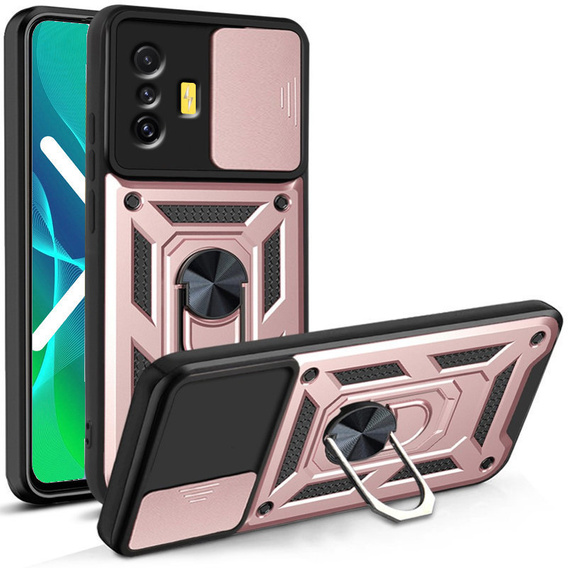 Husă blindată pentru Xiaomi Poco F4 GT, CamShield Slide, roz rose gold