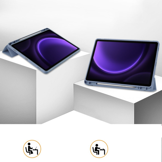 Husă pentru Samsung Galaxy Tab S10 Lite / S10 FE / S9 FE, Smartcase cu spațiu pentru stylus, violet