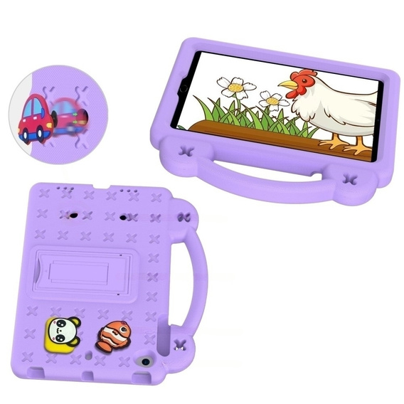 Husă pentru copii pentru iPad mini 7.9" 2019/2015/2014/2013/2012 (5/4/3/2/1 gen.), Cute Patterns, cu suport, violet