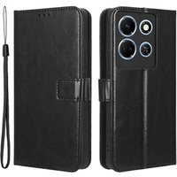 Cu clapetă pentru Infinix Note 30, Crazy Horse Wallet, negru