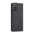 Husa CASEME pentru Samsung Galaxy S21 FE, Leather Wallet Case, negru