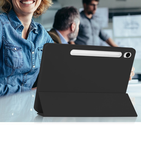 Husă pentru Samsung Galaxy Tab S10 Lite / S10 FE / S9 FE, Smartcase cu spațiu pentru stylus, negru