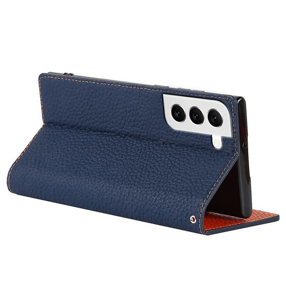 Husă din piele pentru Samsung Galaxy S22, ERBORD Grain Leather, albastru închis