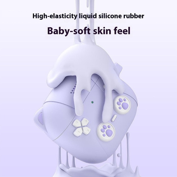 Husă din silicon cu motiv de labă de pisică cu inel pentru Apple AirPods Pro 3