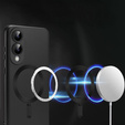 Carcasă pentru Samsung Galaxy S25 Edge, ColorMag, pentru MagSafe, negru + sticlă călită 9H