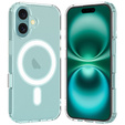 Husă magnetică MagSafe pentru iPhone 16 Plus, ERBORD CrystalMag, transparentă + sticlă pentru ecran